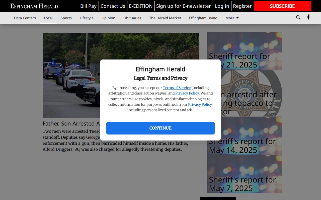Effingham Herald Crime Reports archive for local arrest and incident coverage