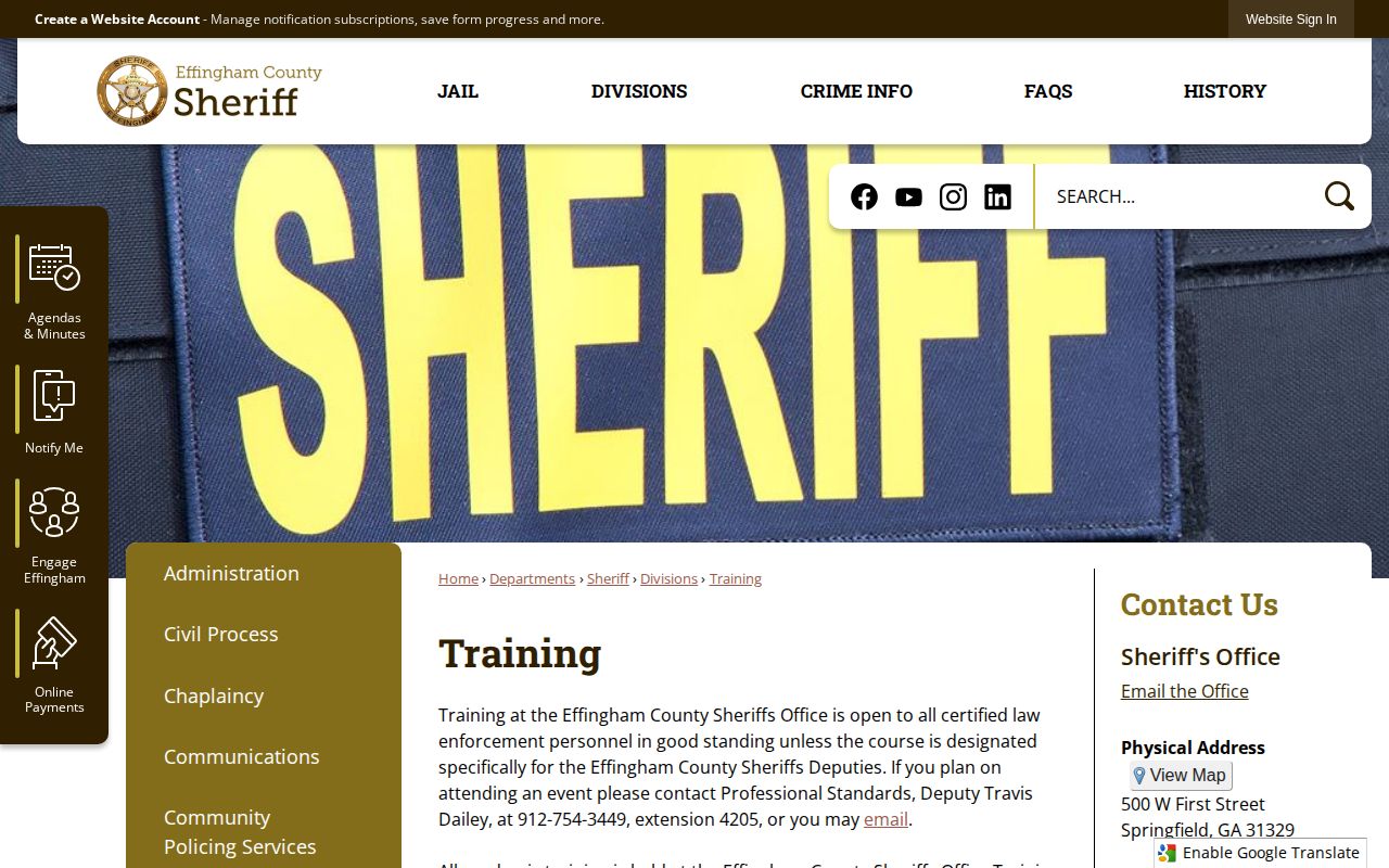 Effingham County VINE custody notification information source
